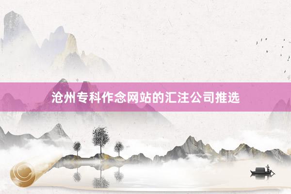 沧州专科作念网站的汇注公司推选